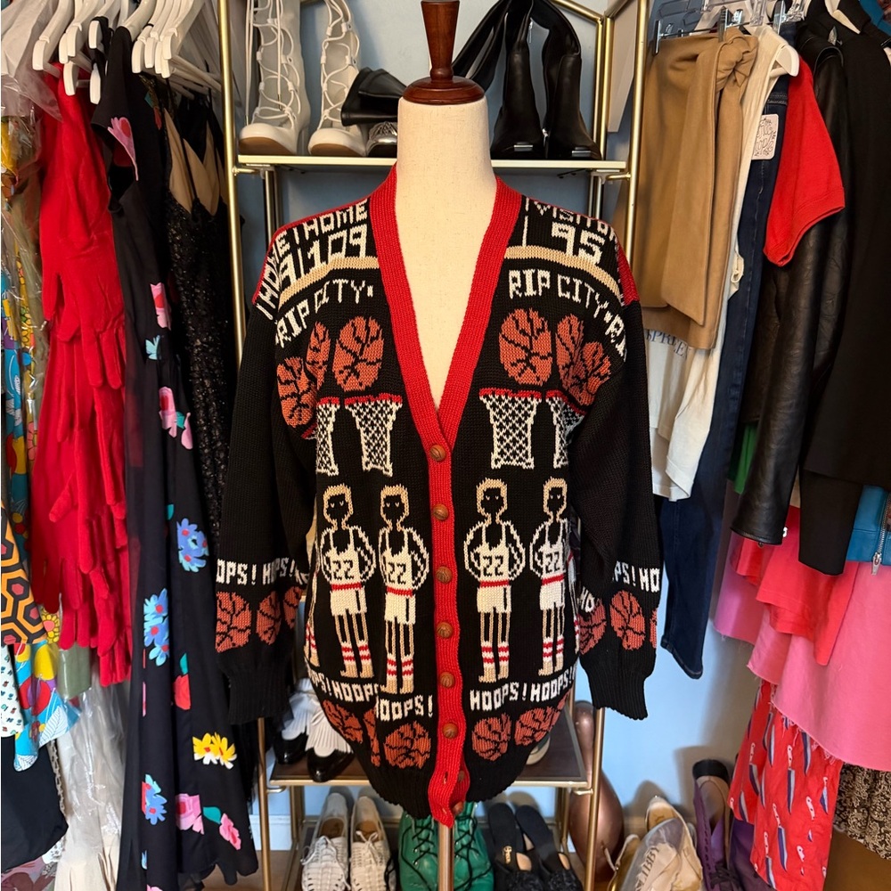 Vintage Rare Ani Barrie Basketball Cardigan - Size Medium